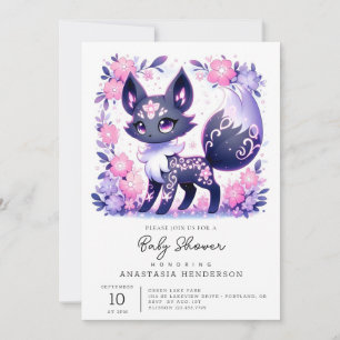 Niedliche Pastel Fox Babydusche Einladung