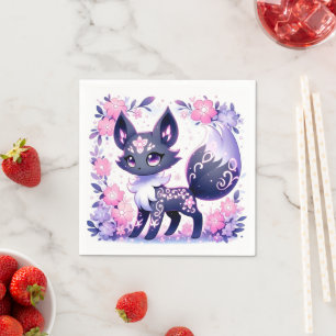 Niedliche Pastel Fox Babydusche Serviette
