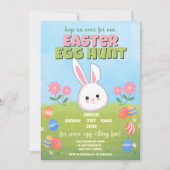Niedliche Pastel Frühjahr Ostern Bunny Egg Hunt Einladung (Vorderseite)