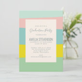Niedliche Pastel Geometric Spring Graduation Party Einladung (Stehend Vorderseite)