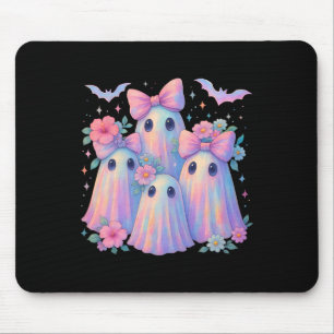 Niedliche Pastel Ghost Boo Crew Floral Matching Ha Mousepad