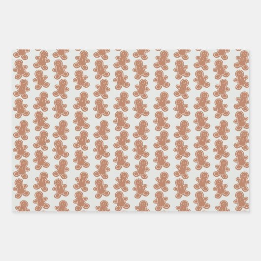 Niedliche Pastel Gingerbread Mann Weihnachtskekse Geschenkpapier Set (Vorderseite 3)