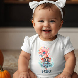 Niedliche Pastel Girly Pink Hexe WasserfarbenHallo Baby Strampler