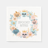 Niedliche Pastel Halloween Fall Spooky florale Mod Serviette (Vorderseite)