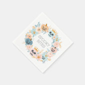 Niedliche Pastel Halloween Fall Spooky florale Mod Serviette (Ecke)