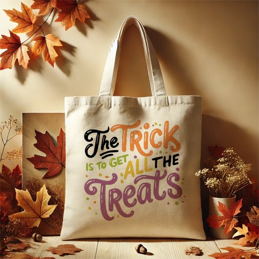 Niedliche Pastel Halloween "The Trick is all Lecke Tragetasche