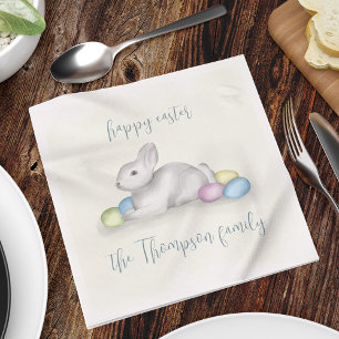 Niedliche Pastel Happy Osterfest Bunny Classic Ein Serviette