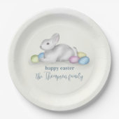 Niedliche Pastel Happy Osterfest Bunny Einfache Kl Pappteller (Vorderseite)