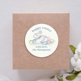 Niedliche Pastel Happy Osterfest Runder Aufkleber