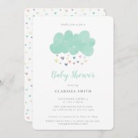 Niedliche Pastel Hearts Regen Cloud Baby Dusche