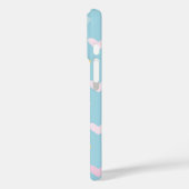 Niedliche Pastel-Herz-Muster leuchten Blau Case-Mate iPhone Hülle (Rückseite / Links)