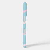 Niedliche Pastel-Herz-Muster leuchten Blau Case-Mate iPhone Hülle (Rückseite / Rechts)