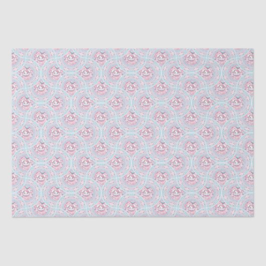 Niedliche Pastel Kawaii Bunny Dot Mandala Kunst, D Seidenpapier (Vorderseite)