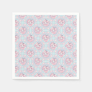 Niedliche Pastel Kawaii Bunny Dot Mandala Kunst, D Serviette