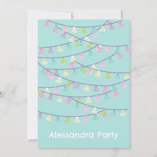 Niedliche Pastel-Lama-Party Einladung (Rückseite)