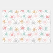Niedliche Pastel-Liebe Herz-Regenbogen - Packpapie Geschenkpapier Set (Vorderseite 2)