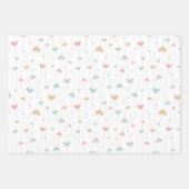 Niedliche Pastel-Liebe Hört Regenbogenwackelpapier Geschenkpapier Set (Vorderseite 2)