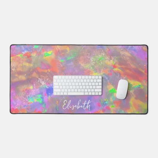 Niedliche Pastel Lila farbige Opal Giro Name Schreibtischunterlage (Tastatur & Maus)