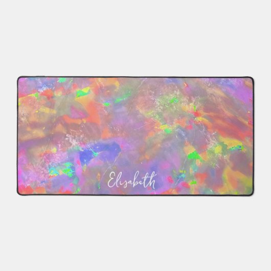 Niedliche Pastel Lila farbige Opal Giro Name Schreibtischunterlage (Vorderseite)