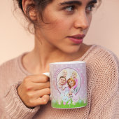 Niedliche Pastel Lila Hoppy Osterfamilie Foto Gesc Kaffeetasse
