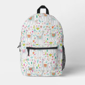 Niedliche Pastel Llama Muster Bedruckter Rucksack (Vorderseite)
