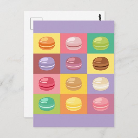 Niedliche Pastel Macaron Pop Art Postkarte (Vorne/Hinten)