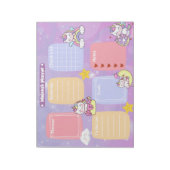 Niedliche Pastel Magical Unicorn Sparkling Star Pl Notizblock (Rotiert)