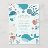 Niedliche Pastel Nautical unter der Meeresspülung Einladungspostkarte (Vorderseite)