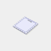 Niedliche Pastel Navy Gingham Pattern Notes Post-it Klebezettel (angewinkelt)