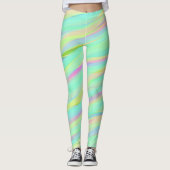 Niedliche Pastel Ombre Rainbow Farbiges Muster Yog Leggings (Vorderseite)