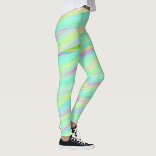 Niedliche Pastel Ombre Rainbow Farbiges Muster Yog Leggings (Rechts)