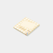 Niedliche Pastel Orange Gingham Thinking Cloud Post-it Klebezettel (angewinkelt)