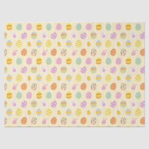 Niedliche Pastel Ostereier Muster Frühlingsgelb Seidenpapier