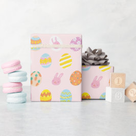 Niedliche Pastel Ostereier Muster Rosa Geschenkpapier