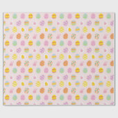Niedliche Pastel Ostereier Muster Rosa Geschenkpapier (Flach)