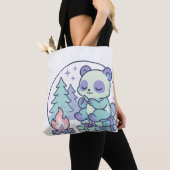 Niedliche Pastel Panda am Campfire mit Geschenken Tasche (Von Nahem)