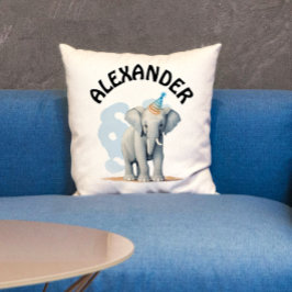 Niedliche Pastel Party Elefant und Name Wasserfarb Kissen