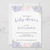 Niedliche Pastel Peonies Baby Dusche Party Einladung (Vorderseite)