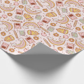 Niedliche Pastel Pink Schule versorgt Lehrer Stude Geschenkpapier (Ecke)