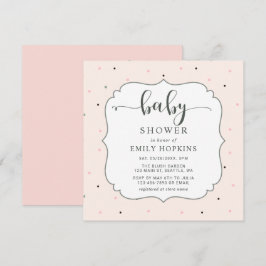 Niedliche Pastel Polka Dot Girl Babydusche Square Einladung