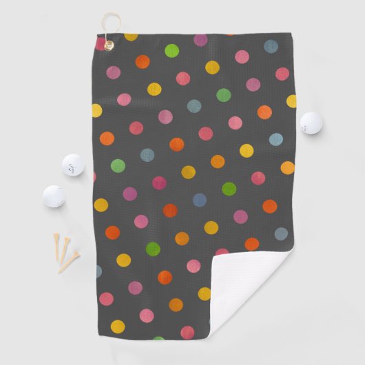 Niedliche Pastel Polka Dots Karkohle Grau Mit Mono Golfhandtuch (Insitu)