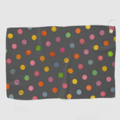 Niedliche Pastel Polka Dots Karkohle Grau Mit Mono Golfhandtuch (Horizontal)