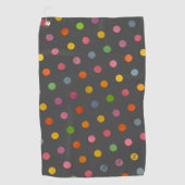 Niedliche Pastel Polka Dots Karkohle Grau Mit Mono Golfhandtuch (Vorderseite)
