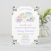 Niedliche Pastel Pumpkins Kinderdusche Einladung (Stehend Vorderseite)