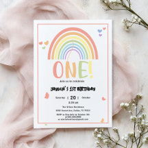 Niedliche Pastel Rainbow 1. Geburtstag
