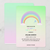 Niedliche Pastel Rainbow Blume Kinderdusche Gi Einladung (Vorne/Hinten)