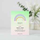 Niedliche Pastel Rainbow Blume Kinderdusche Postkarte (Stehend Vorderseite)