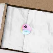Niedliche Pastel Rainbow Danke für Ihr Logo für kl Runder Aufkleber