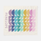 Niedliche Pastel Rainbow Geometrische Formen Perso Fleecedecke (Vorderseite (Horizontal))