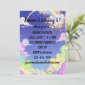 Niedliche Pastel Rainbow Kindergeburtstag Party Ei Einladung (Stehend Vorderseite)